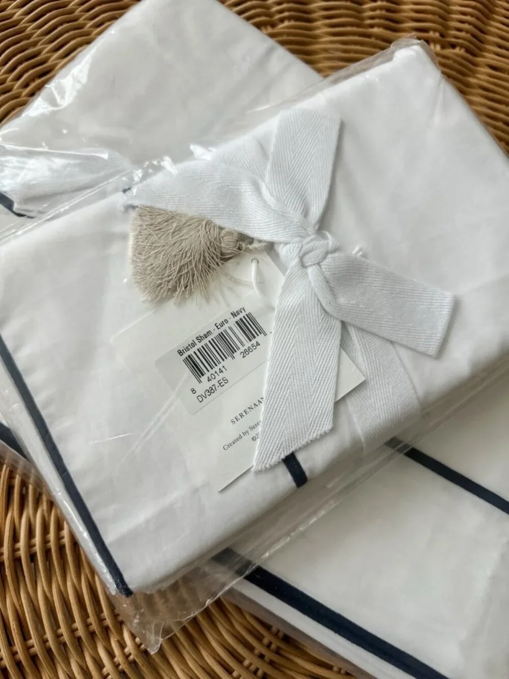 NEW Serena & Lily Bristol Percale Euro Pillow Sham-Navy Blue